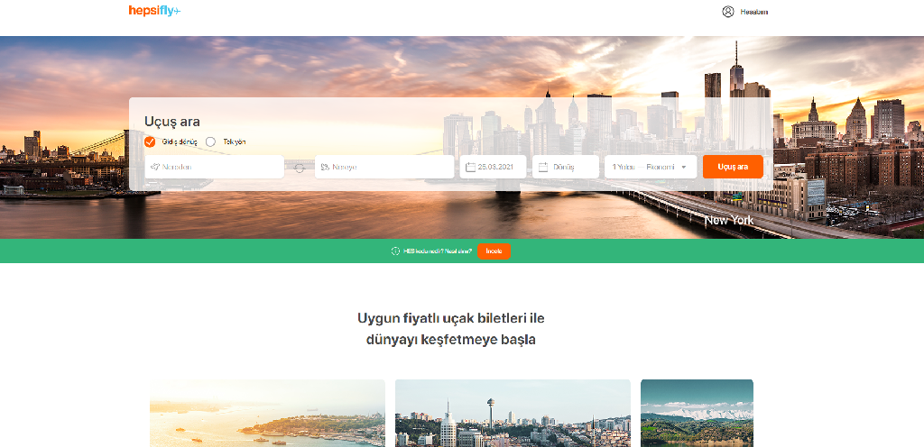 Online alışveriş sitesi Hepsiburada, uçak bileti satışına başladı