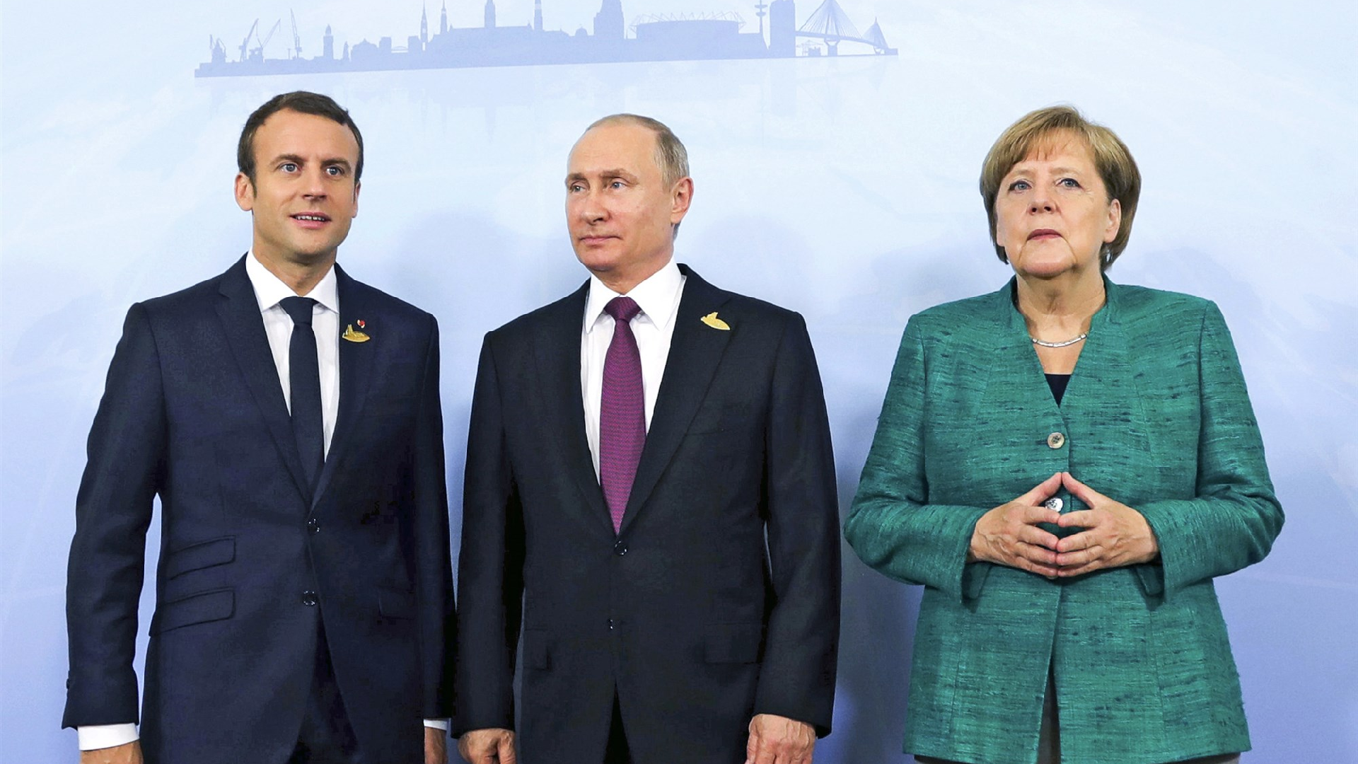 putin merkel macron