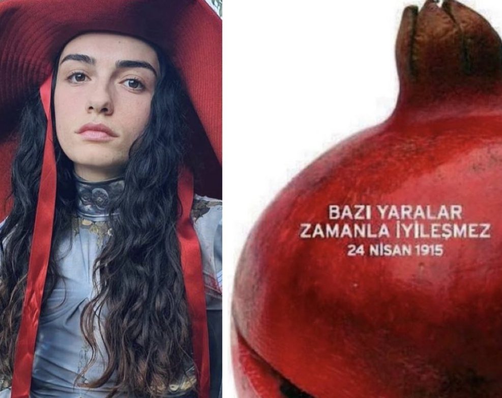 Hazar Ergüçlü’den Sözde Ermeni Soykırımı’nı Destekleyen Paylaşım