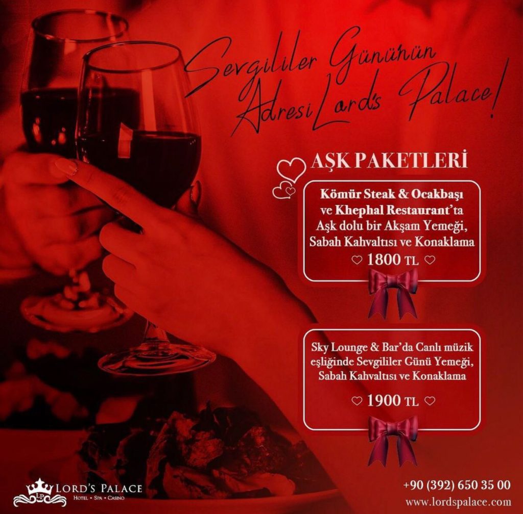 LORD’S PALACE HOTEL’de Sevgililer Günü Ayrıcalıkları