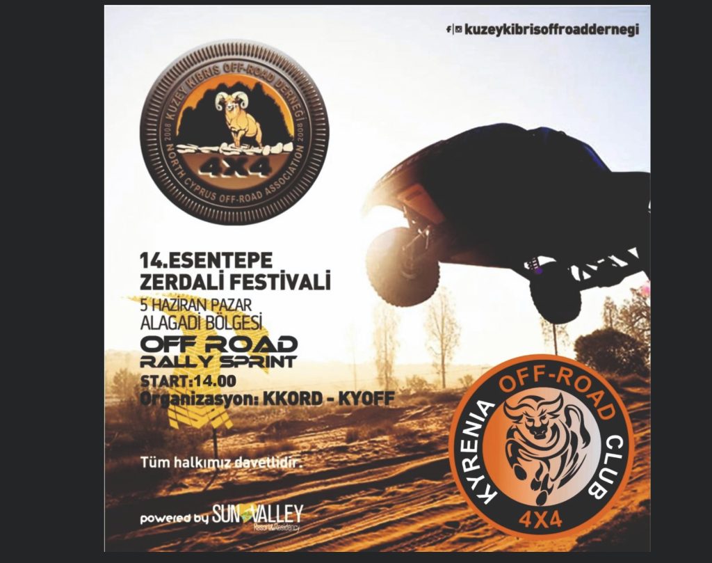 Off-Road Sprint Rallisi, 5 Haziran Pazar günü Alagadi’de yapılacak