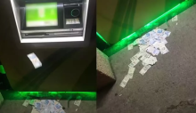 ATM’ye yüklenen fazla para, sokağa saçıldı