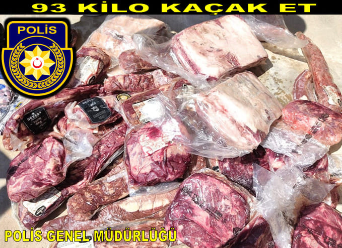 93 Kilo kaçak etle yakalandı