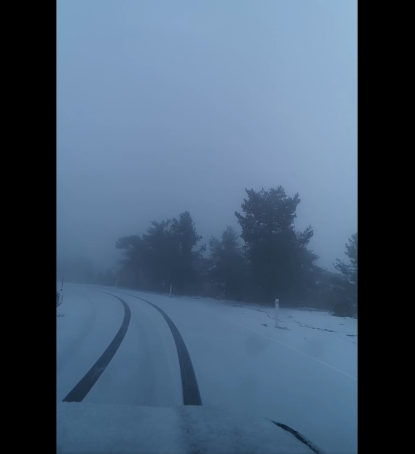 Trodos dağları beyaza büründü