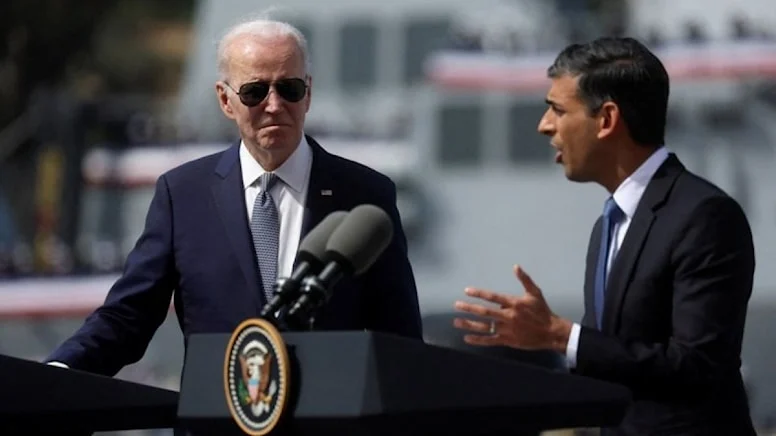 Joe Biden ve Rish Sunak, savunma ve ekonomi işbirlikleri başta olmak üzere küresel meseleleri ele aldı