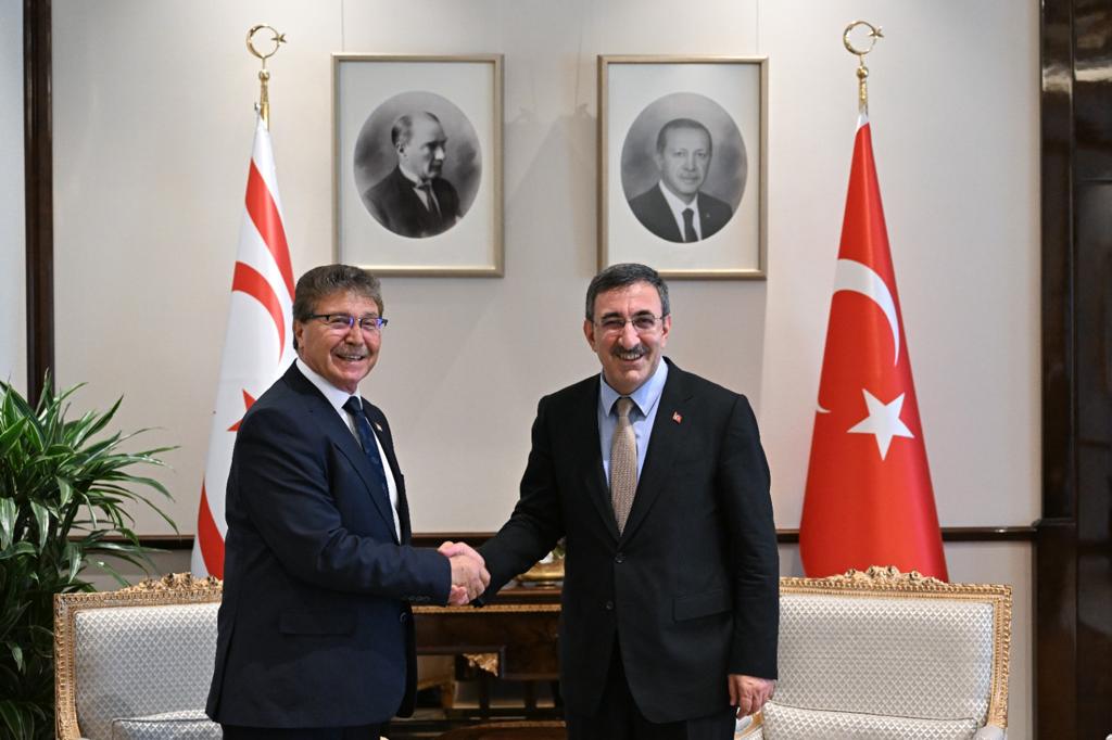 Başbakan Ünal Üstel Türkiye Cumhuriyeti Cumhurbaşkanı Yardımcısı Cevdet Yılmaz’la bir araya geldi