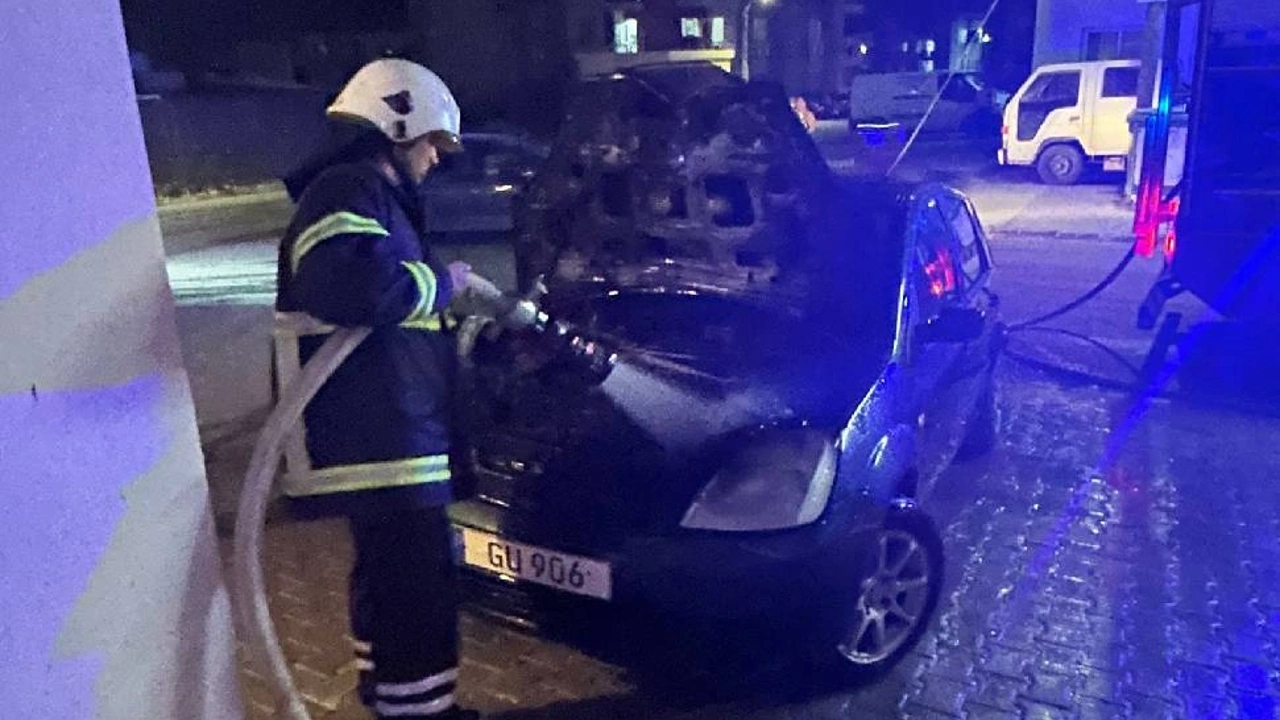 Gönyeli’de araç yangını